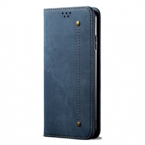 Flip Case Samsung Galaxy M55 5g Jeansstoff