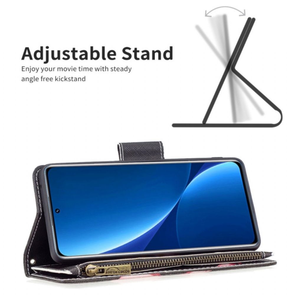 Flip Case Für Xiaomi Redmi 10C Blumentasche Mit Reißverschluss