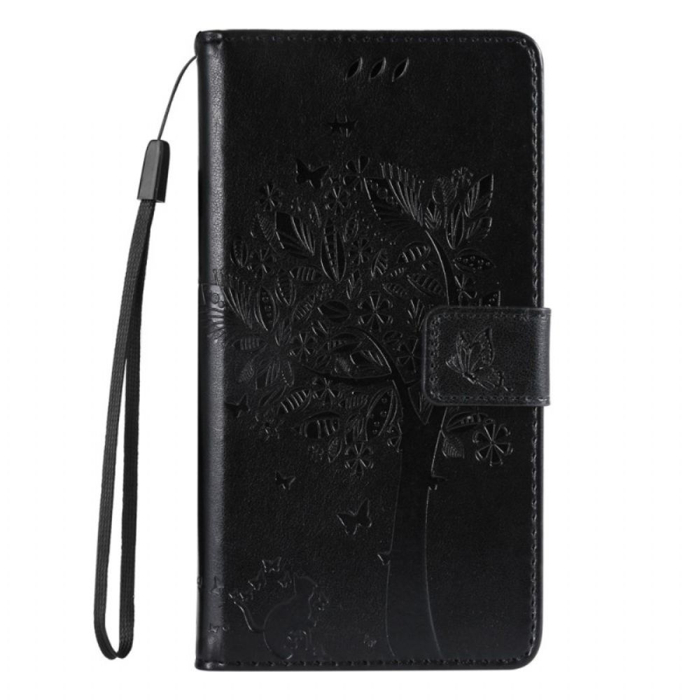 Flip Case Für Xiaomi Redmi 10C Kratzbaum Mit Trageband