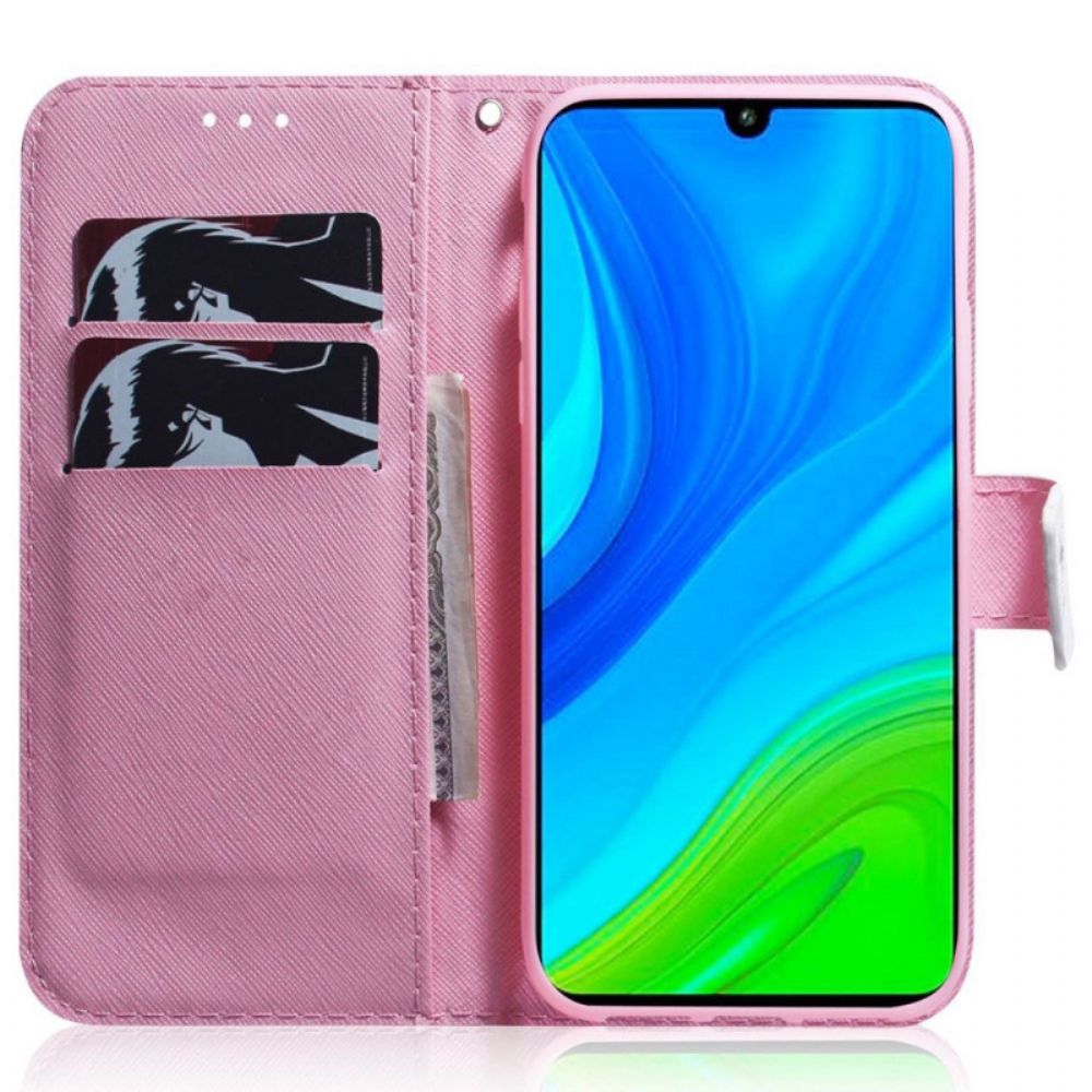 Flip Case Für Xiaomi Redmi 10C Mit Kordel Riemenpumpe