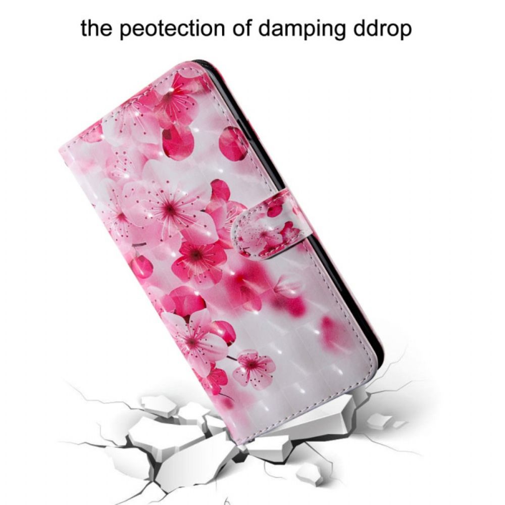 Flip Case Für Xiaomi Redmi 10C Mit Kordel Stringblumen