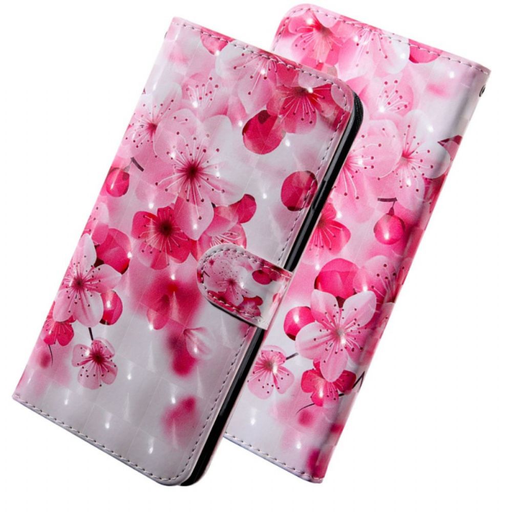 Flip Case Für Xiaomi Redmi 10C Mit Kordel Stringblumen
