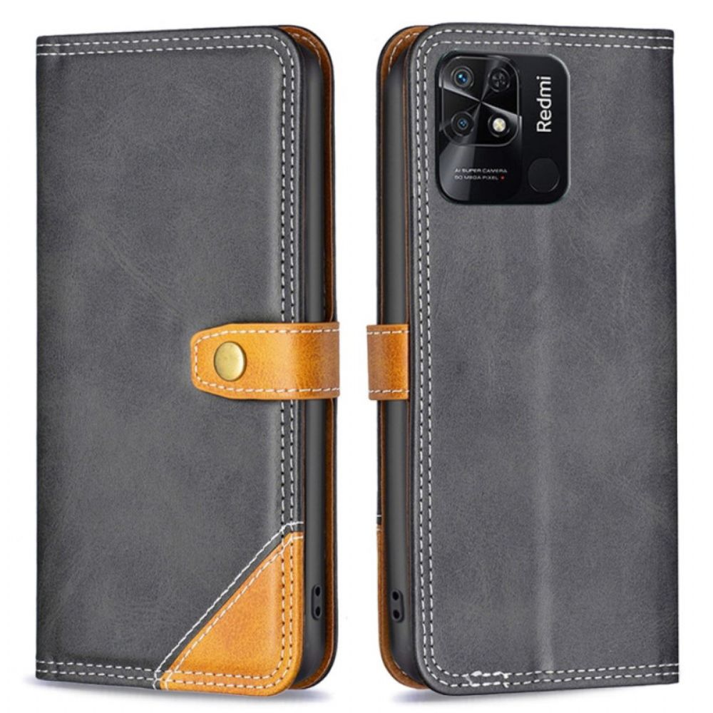 Flip Case Für Xiaomi Redmi 10C Vintage Binfen-farbe