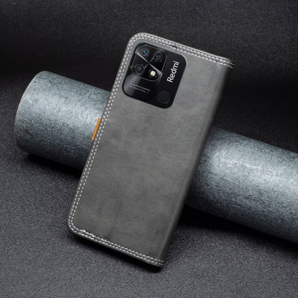 Flip Case Für Xiaomi Redmi 10C Vintage Binfen-farbe