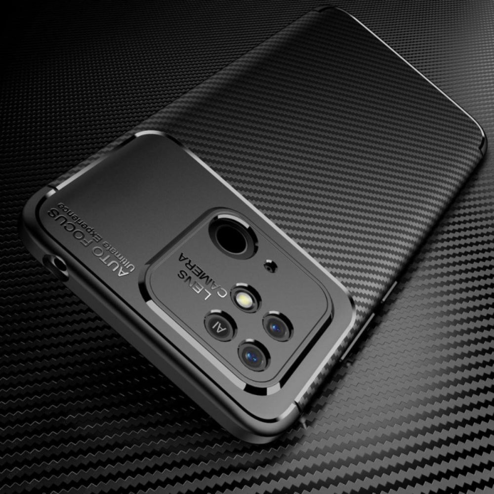 Handyhülle Für Xiaomi Redmi 10C Kohlefasertextur Flexibel