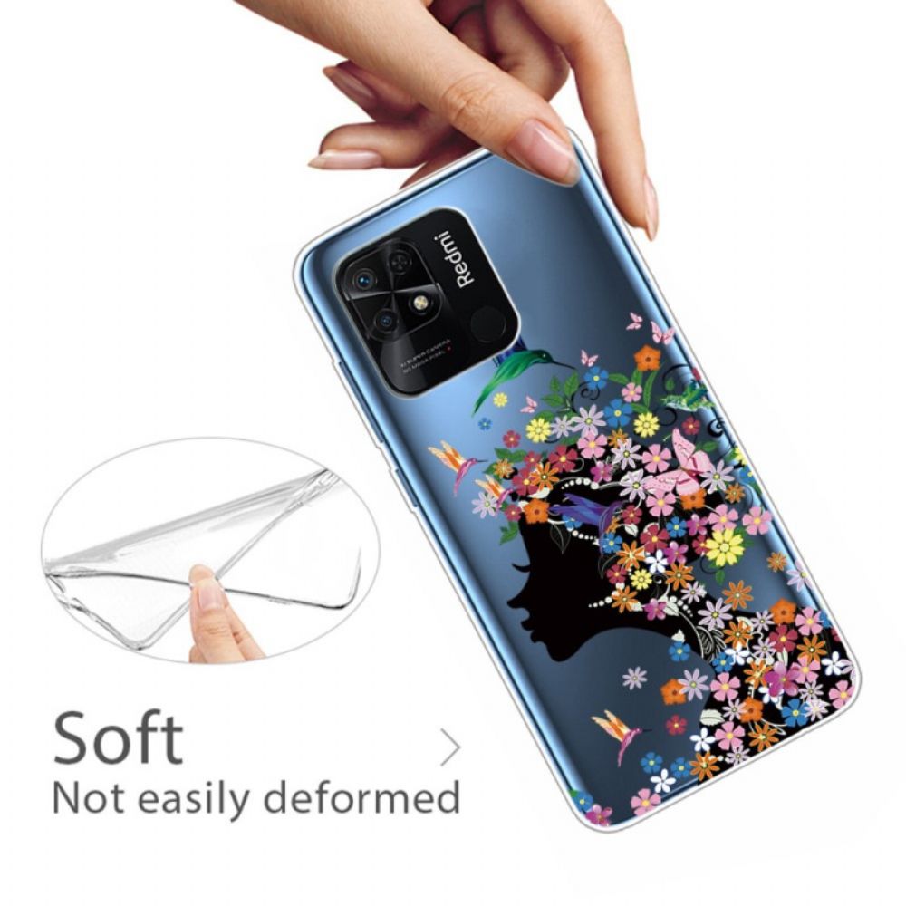 Handyhülle Für Xiaomi Redmi 10C Transparenter Blütenkopf