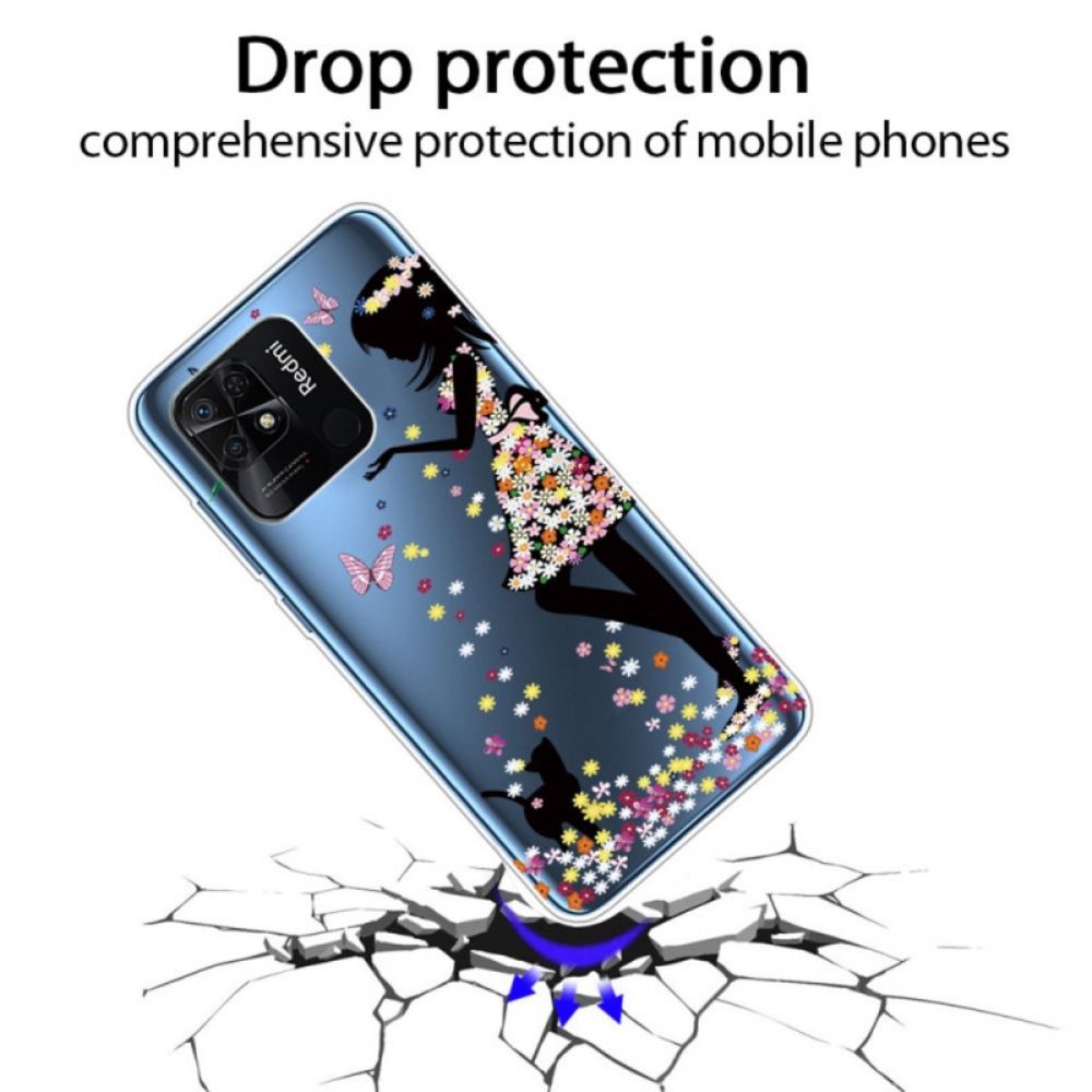 Hülle Für Xiaomi Redmi 10C Durchsichtiges Junges Mädchen