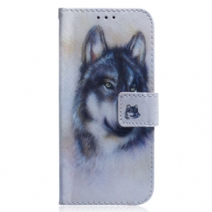 Lederhüllen Für Xiaomi Redmi 10C Aquarell Wolf
