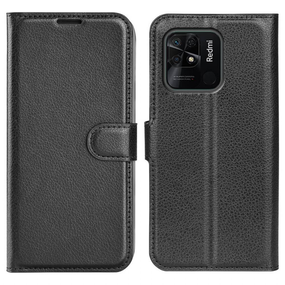 Lederhüllen Für Xiaomi Redmi 10C Klassischer Litschi-leder-effekt