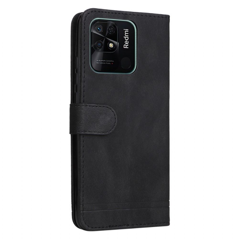 Lederhüllen Für Xiaomi Redmi 10C Lederoptik Mit Zierniete