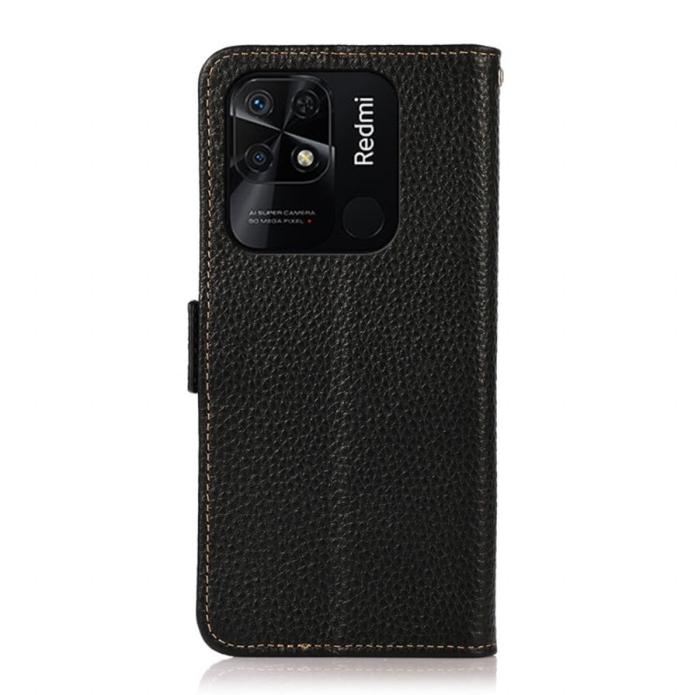Lederhüllen Für Xiaomi Redmi 10C Litschi-leder Khazneh Rfid
