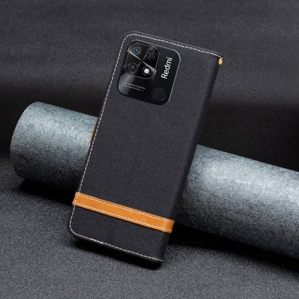 Lederhüllen Für Xiaomi Redmi 10C Mit Kordel Armband In Stoff- Und Lederoptik