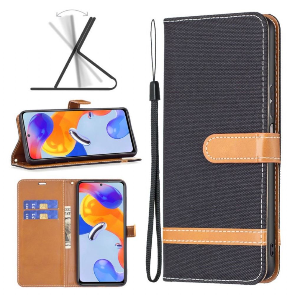 Lederhüllen Für Xiaomi Redmi 10C Mit Kordel Armband In Stoff- Und Lederoptik