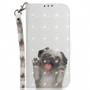 Lederhüllen Für Xiaomi Redmi 10C Mit Kordel Tanga-mops