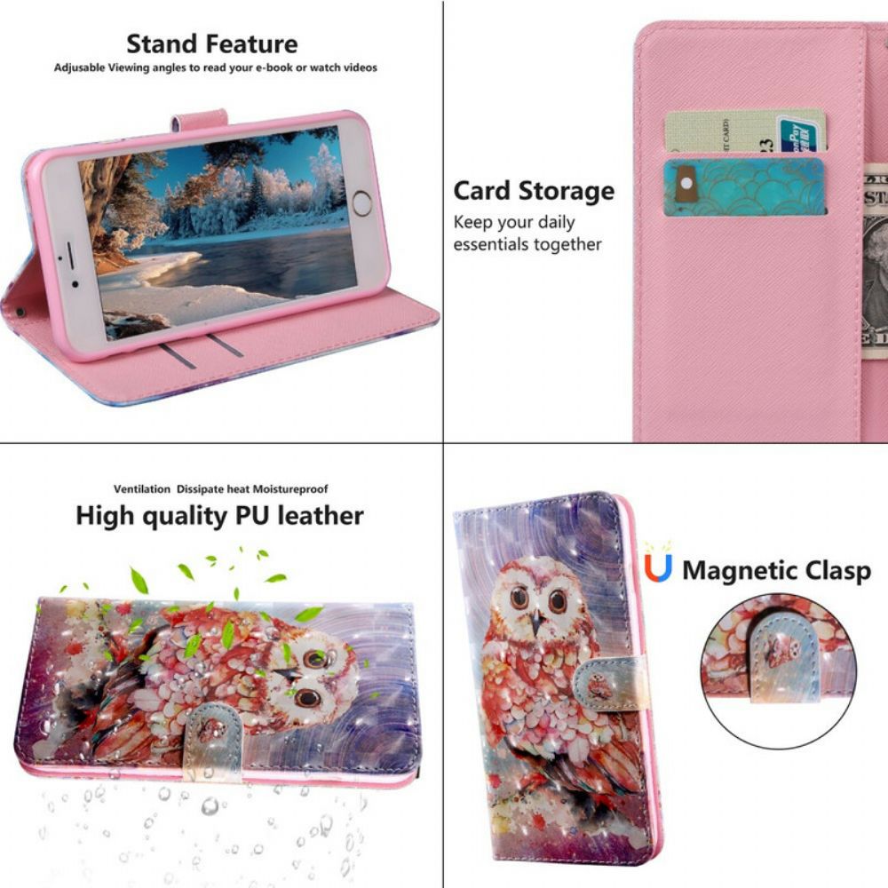 Flip Case Für Xiaomi Redmi 9T Lichtfleck Germain Die Eule