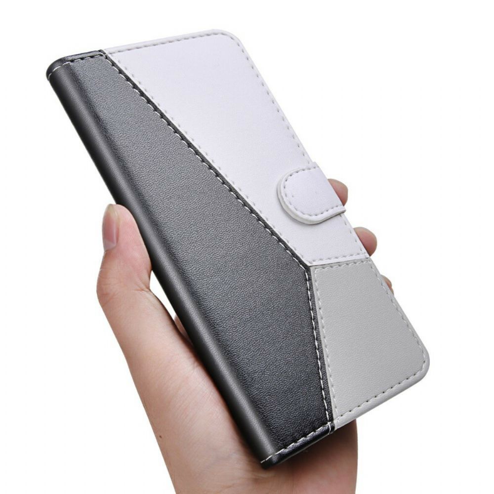 Flip Case Für Xiaomi Redmi 9T Tricolor Ledereffekt