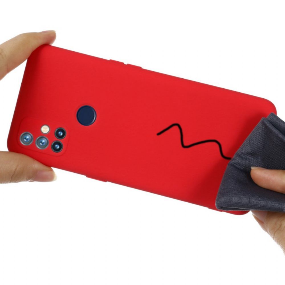 Handyhülle Für OnePlus Nord N10 Flüssigsilikon Mit Lanyard