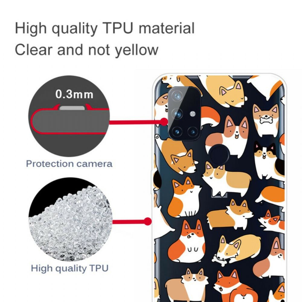 Handyhülle Für OnePlus Nord N10 Transparente Mehrere Hunde