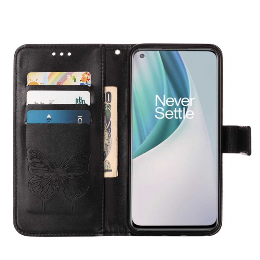 Lederhüllen Für OnePlus Nord N10 Schmetterlingsdesign