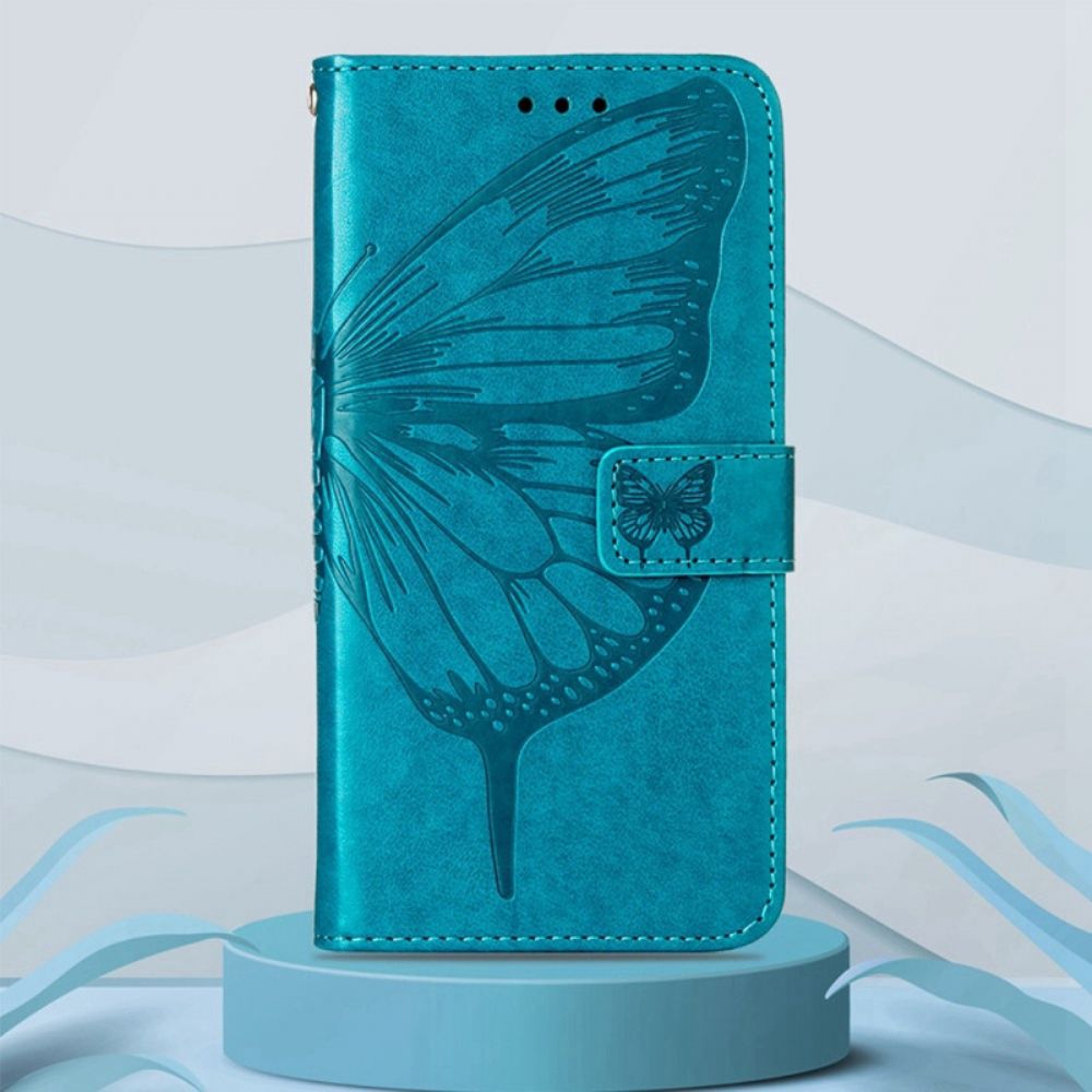 Flip Case Für Google Pixel 6A Mit Kordel Strap Art Schmetterling
