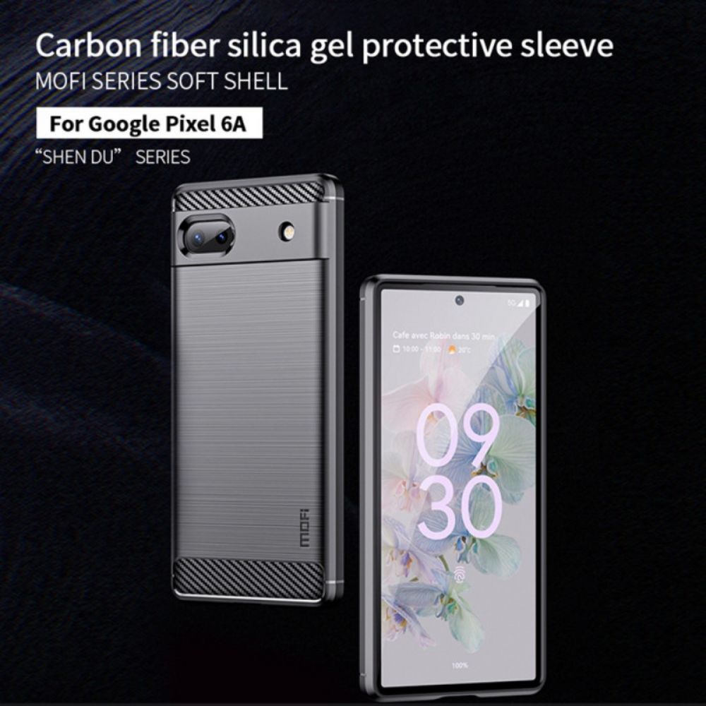 Handyhülle Für Google Pixel 6A Mofi Gebürstete Kohlefaser