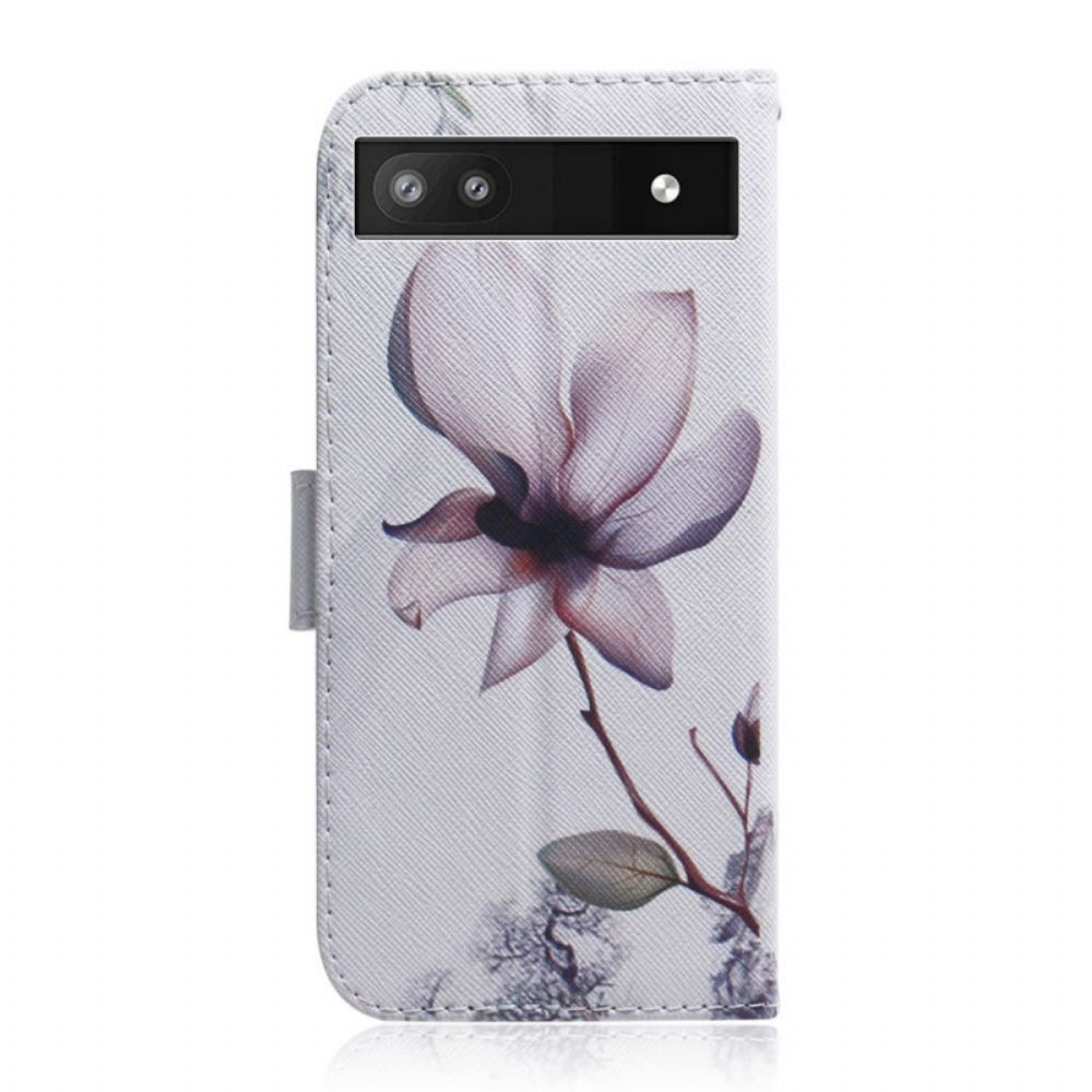 Lederhüllen Für Google Pixel 6A Rosa Blume