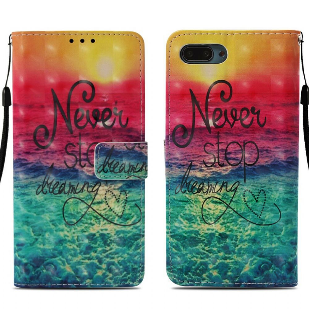 Flip Case Für Honor 10 Hören Sie Nie Auf Zu Träumen