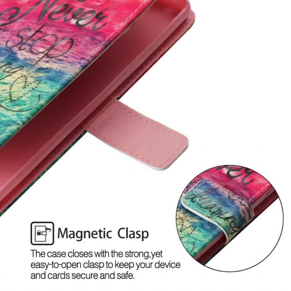 Flip Case Für Honor 10 Hören Sie Nie Auf Zu Träumen