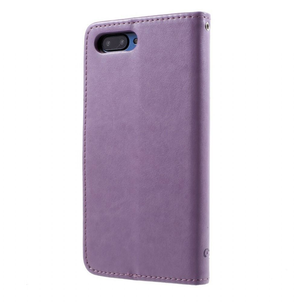 Lederhüllen Für Honor 10 Mit Kordel Armband Mit Schmetterlingsdruck