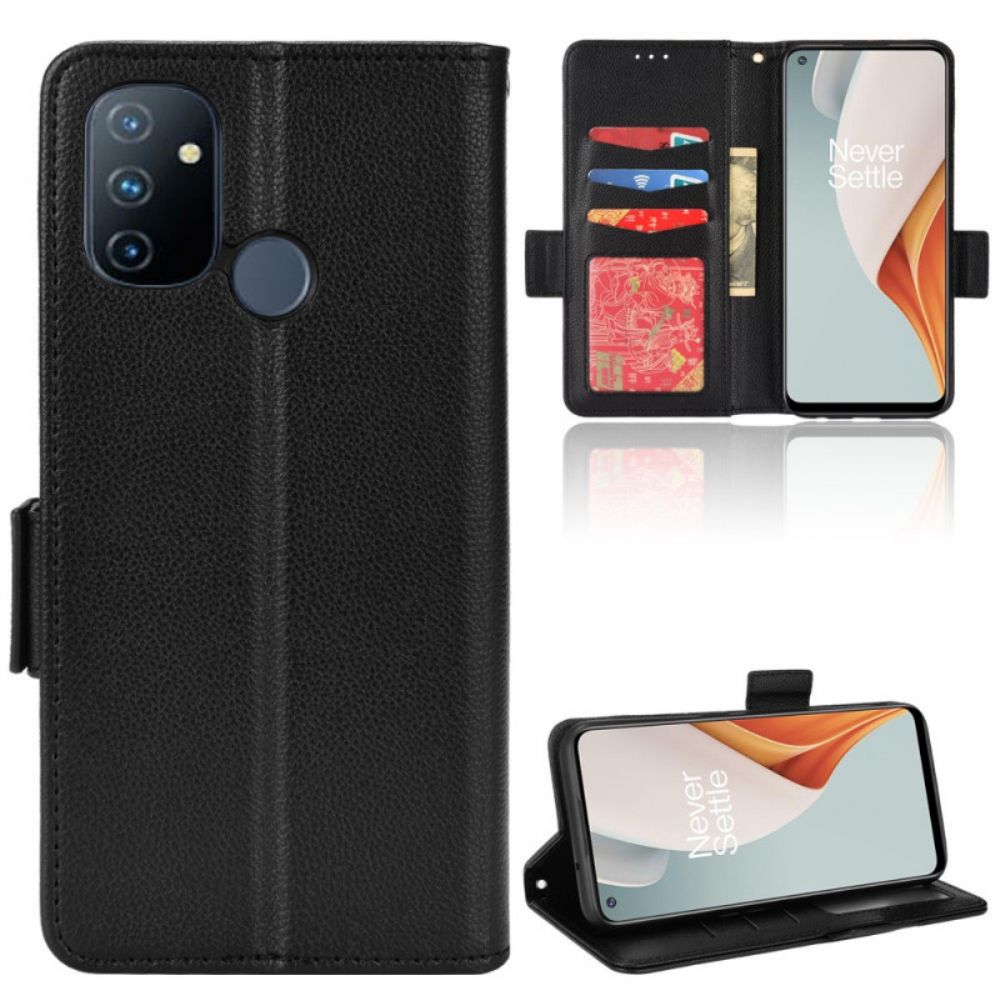 Flip Case Für OnePlus Nord N100 Lichi-leder-stil
