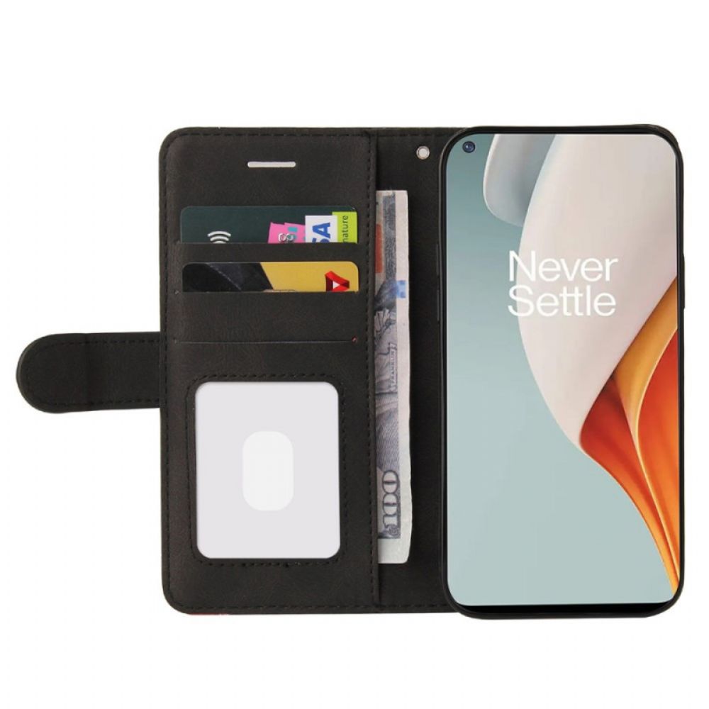 Flip Case Für OnePlus Nord N100 Zweifarbig
