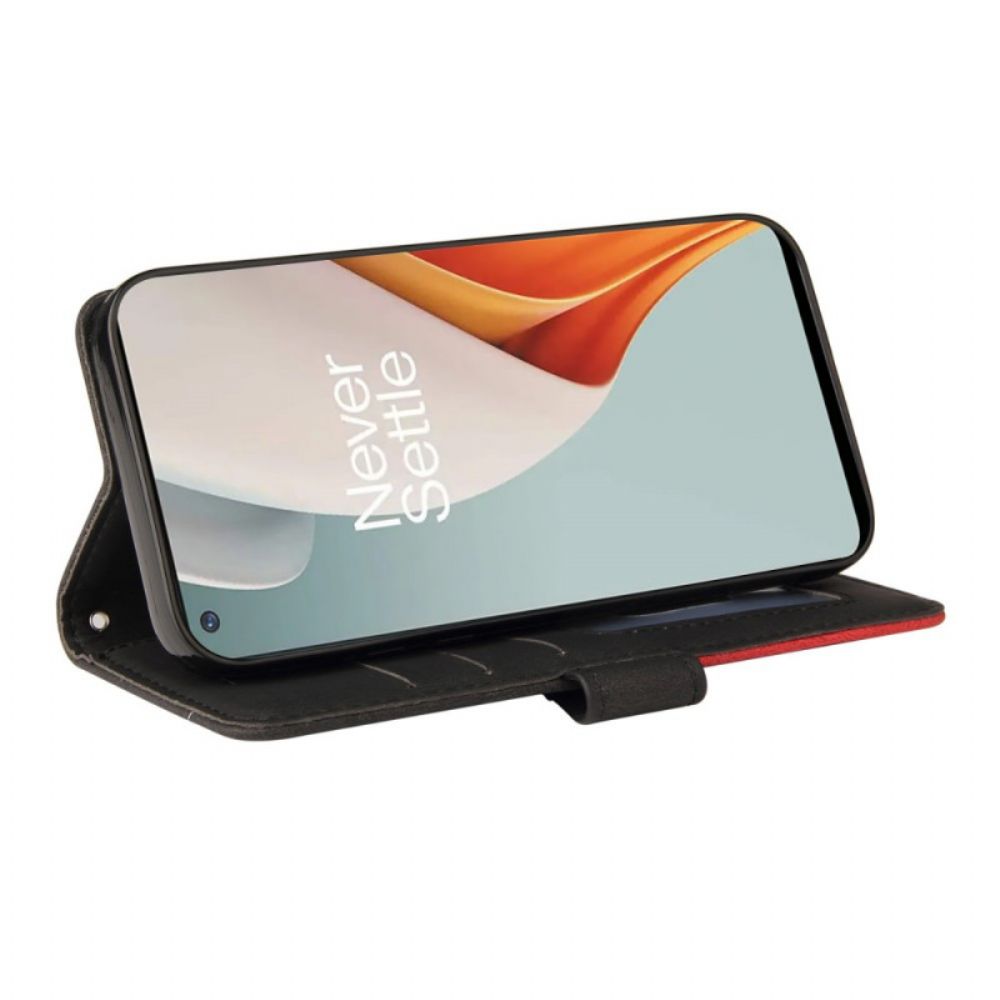 Flip Case Für OnePlus Nord N100 Zweifarbig