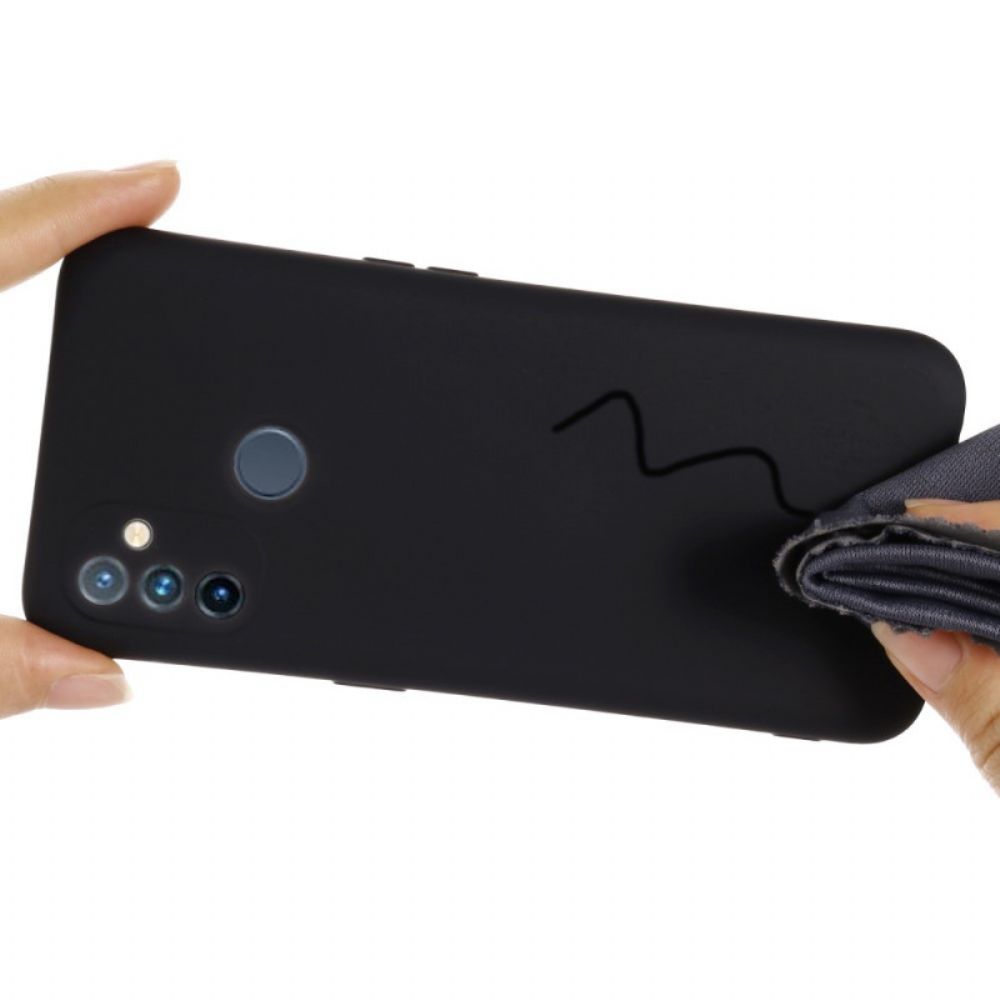 Handyhülle Für OnePlus Nord N100 Flüssigsilikon Mit Lanyard