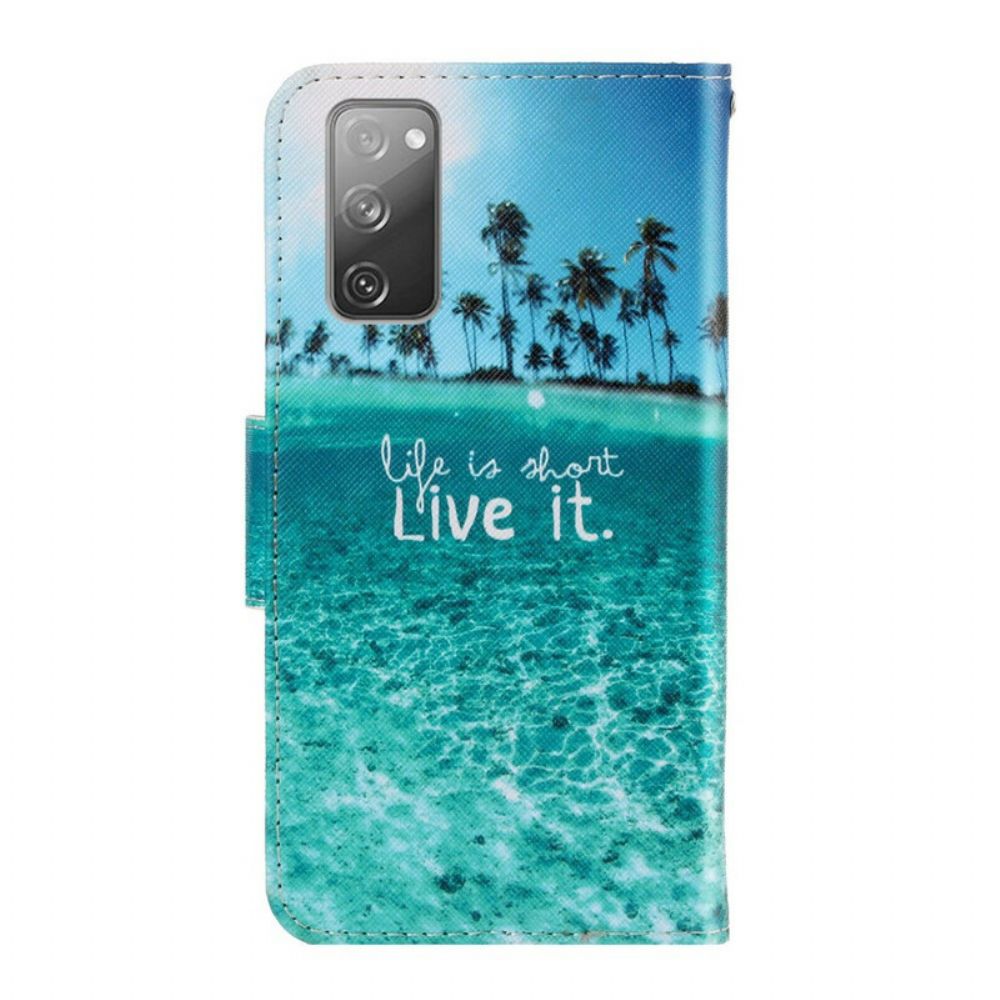 Flip Case Für Samsung Galaxy S20 FE Mit Kordel Lebe Es Riemchen