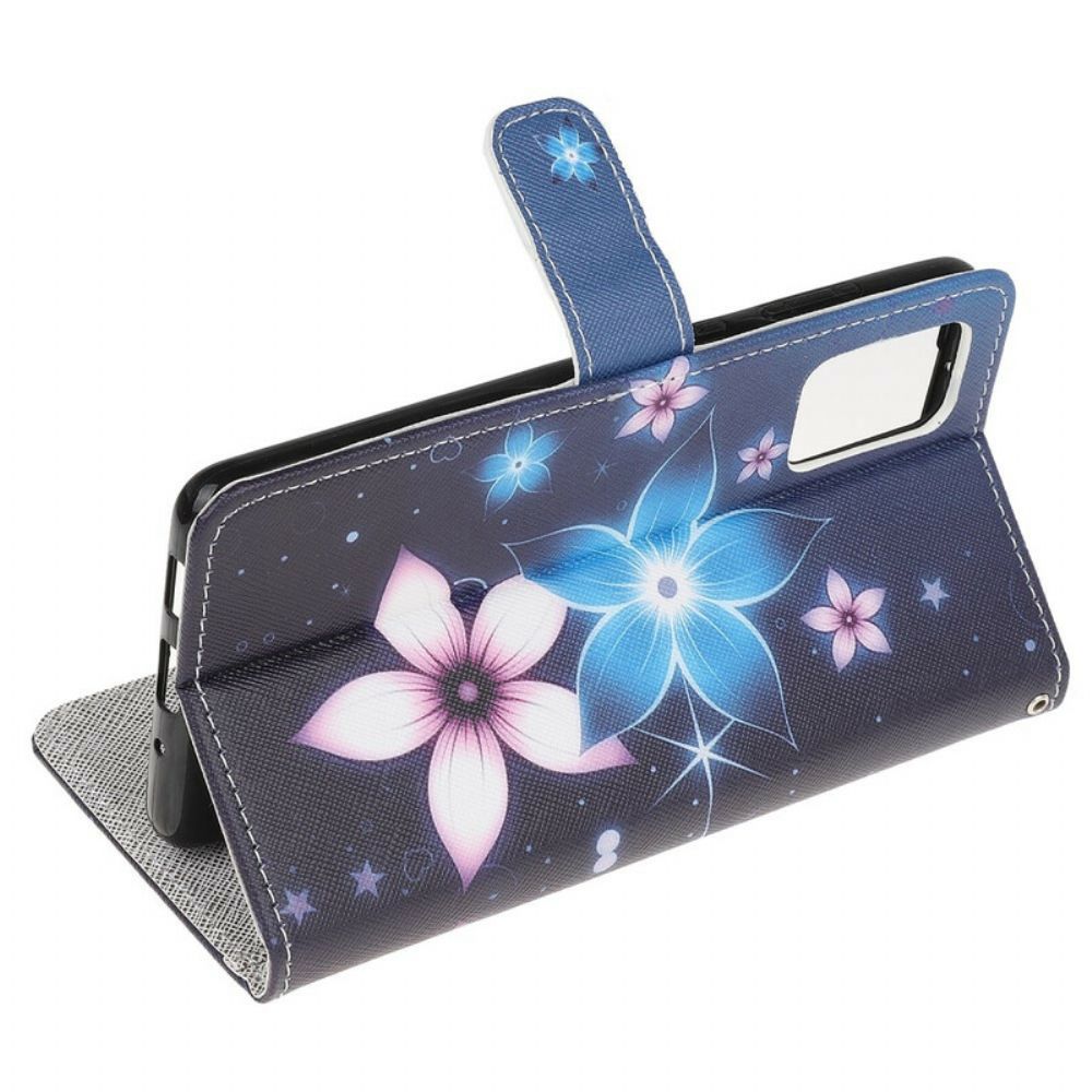 Flip Case Für Samsung Galaxy S20 FE Mit Kordel Mondriemen Blumen