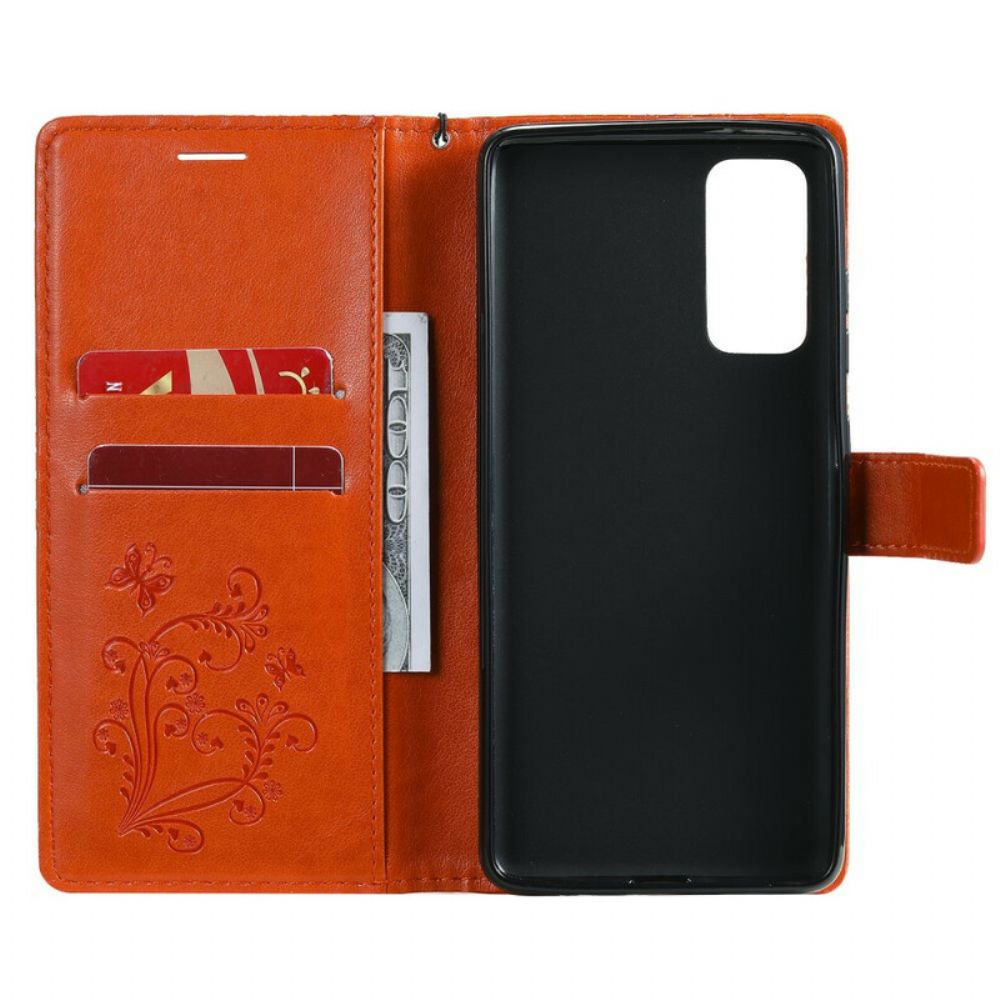 Flip Case Für Samsung Galaxy S20 FE Mit Kordel Riesige Riemchen-schmetterlinge