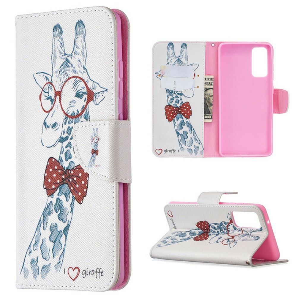 Flip Case Für Samsung Galaxy S20 FE Nerdige Giraffe