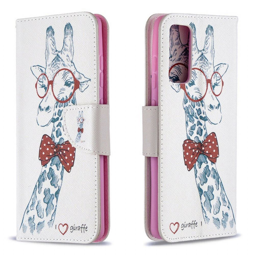 Flip Case Für Samsung Galaxy S20 FE Nerdige Giraffe