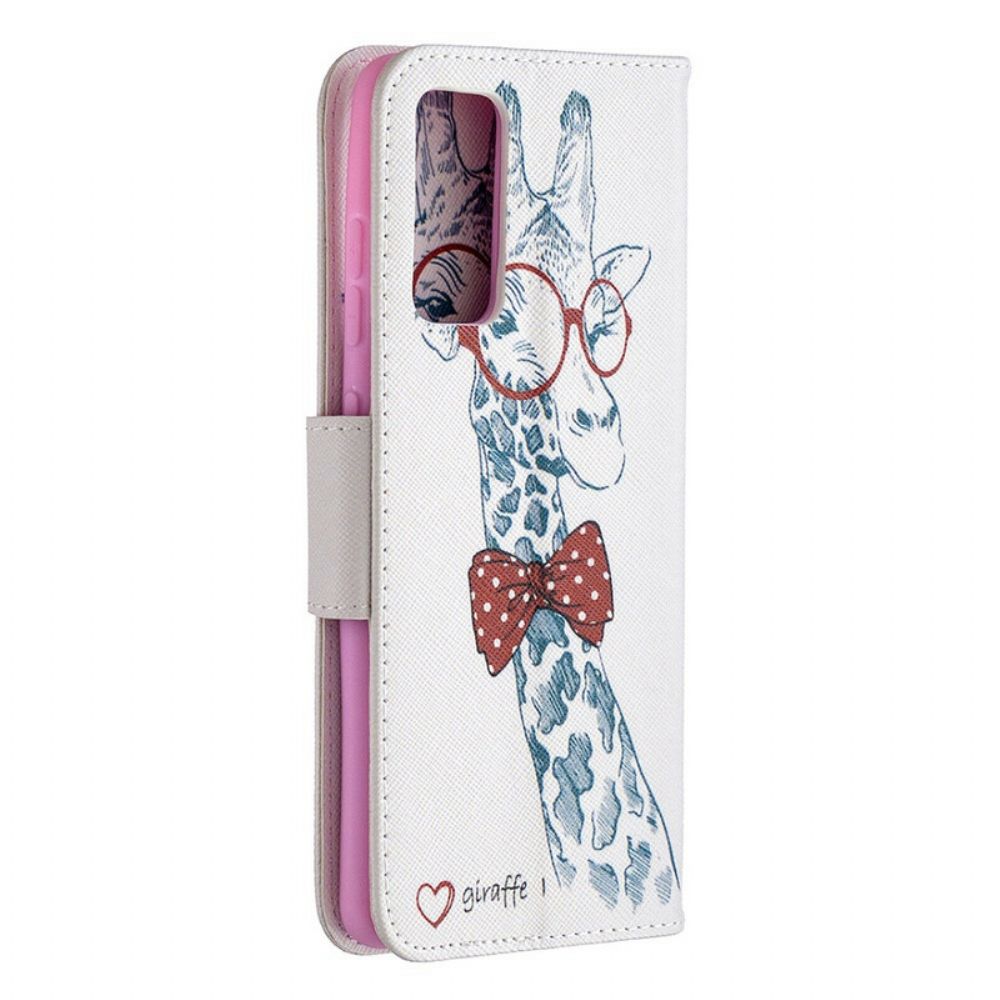 Flip Case Für Samsung Galaxy S20 FE Nerdige Giraffe