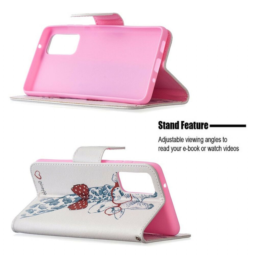 Flip Case Für Samsung Galaxy S20 FE Nerdige Giraffe