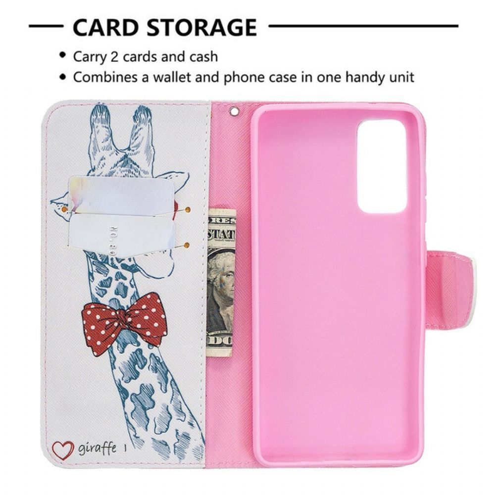 Flip Case Für Samsung Galaxy S20 FE Nerdige Giraffe