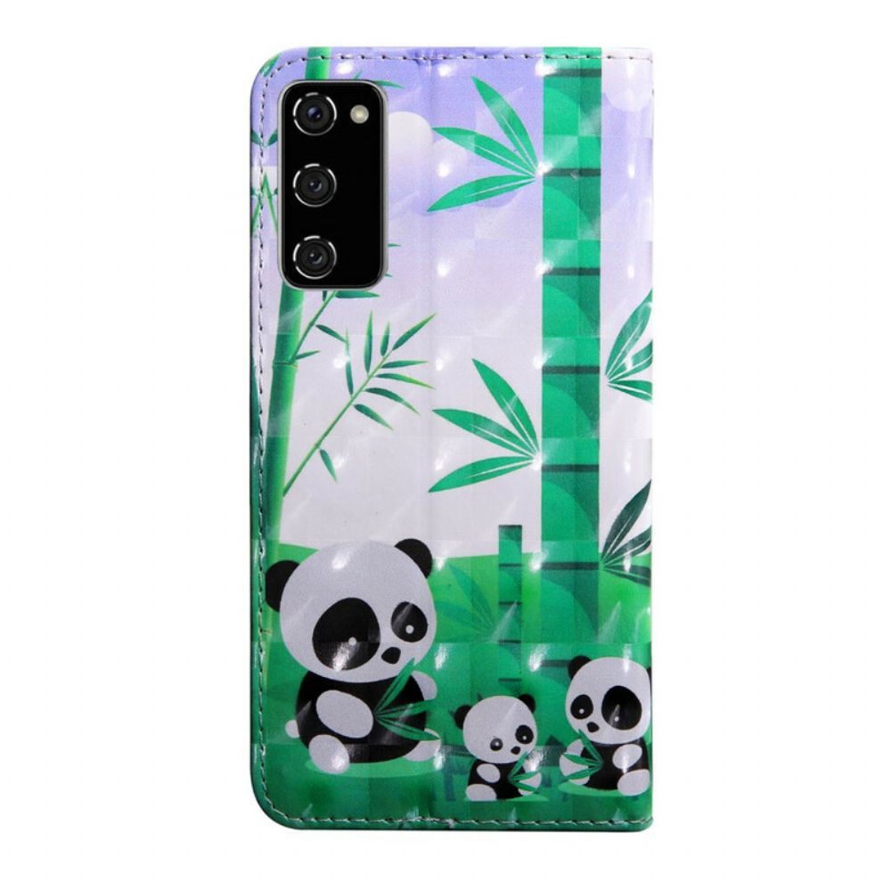 Flip Case Für Samsung Galaxy S20 FE Panda-familie