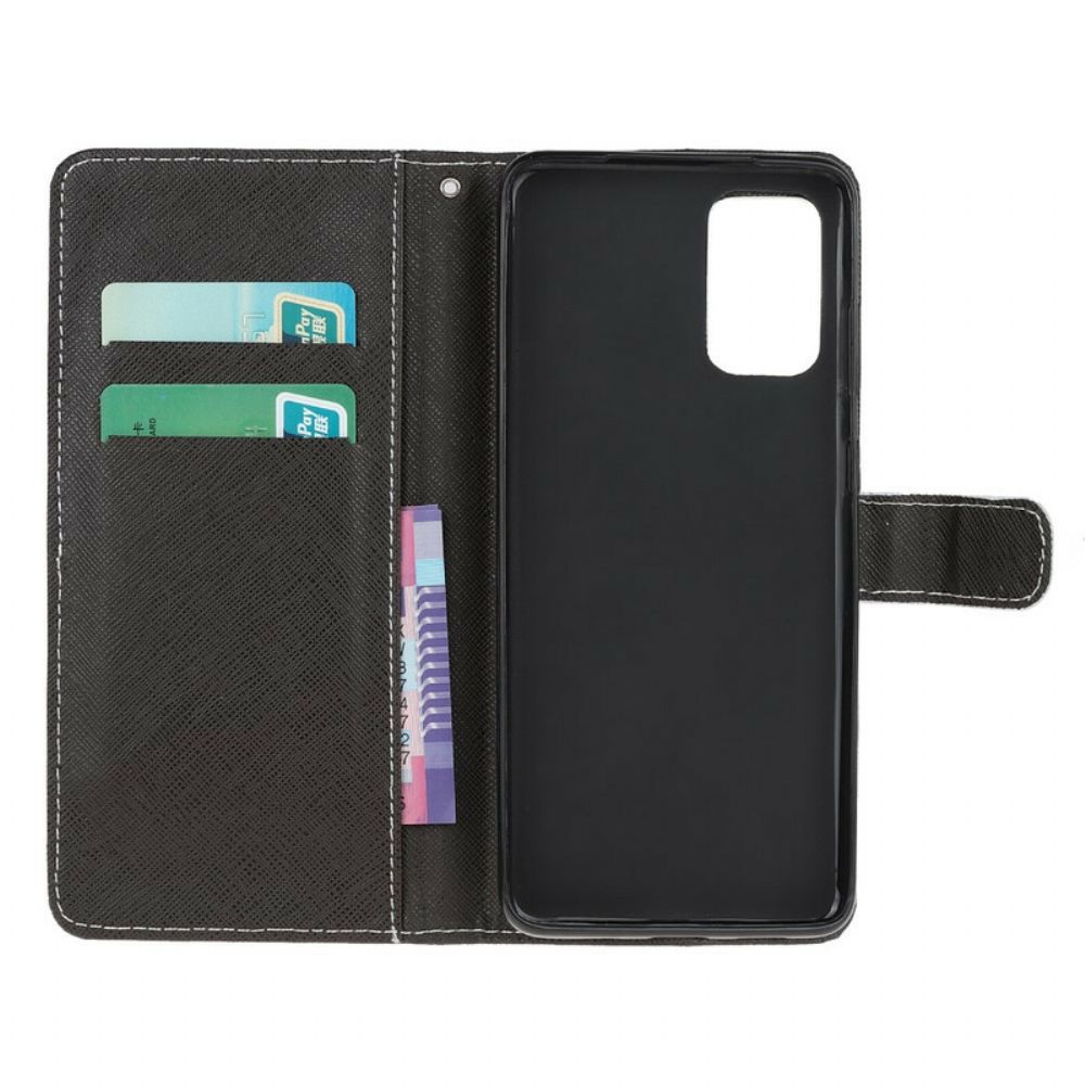 Flip Case Für Samsung Galaxy S20 FE Winterwolf Mit Lanyard