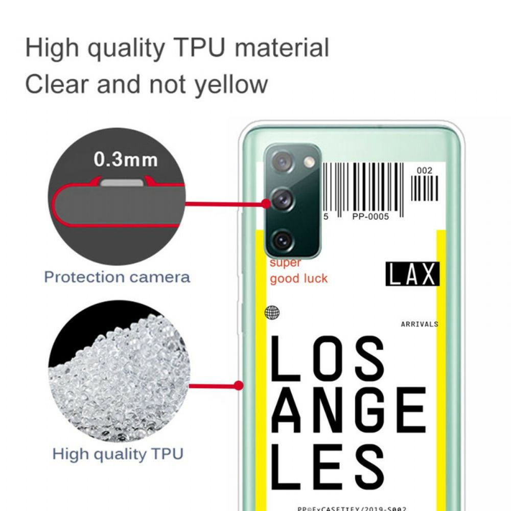 Handyhülle Für Samsung Galaxy S20 FE Bordkarte Nach Los Angeles