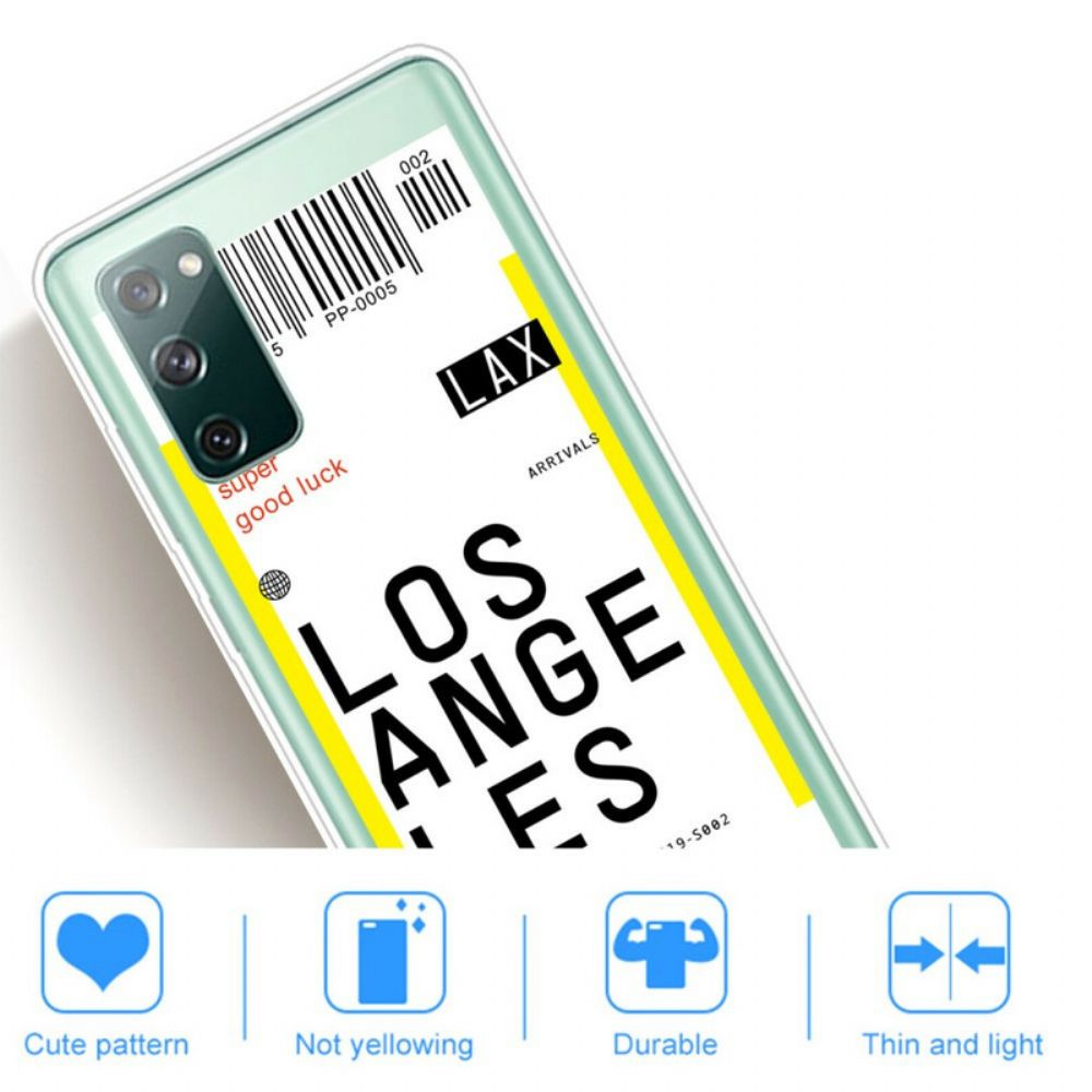 Handyhülle Für Samsung Galaxy S20 FE Bordkarte Nach Los Angeles