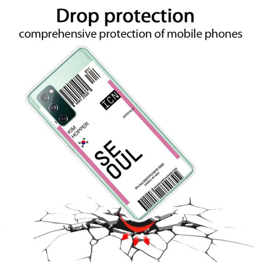 Handyhülle Für Samsung Galaxy S20 FE Bordkarte Nach Seoul