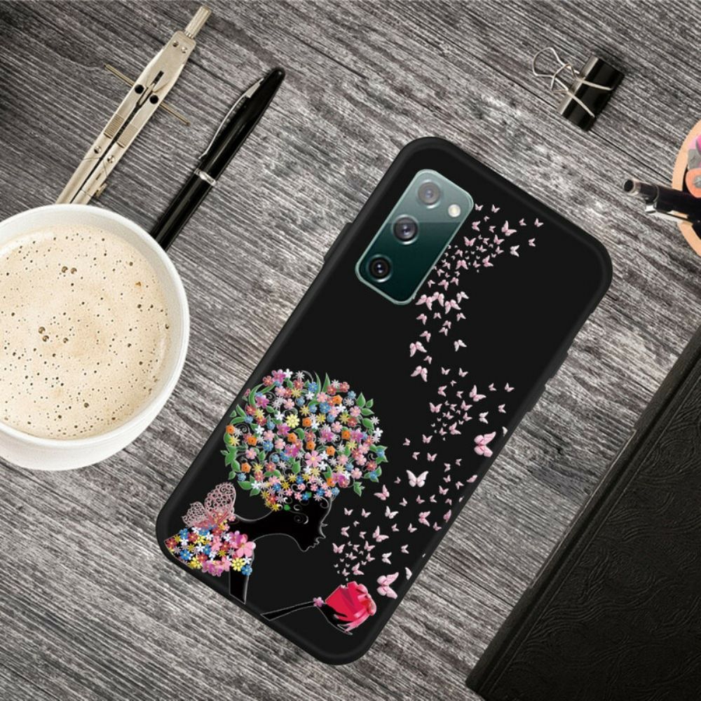 Handyhülle Für Samsung Galaxy S20 FE Frau Mit Geblümtem Kopf