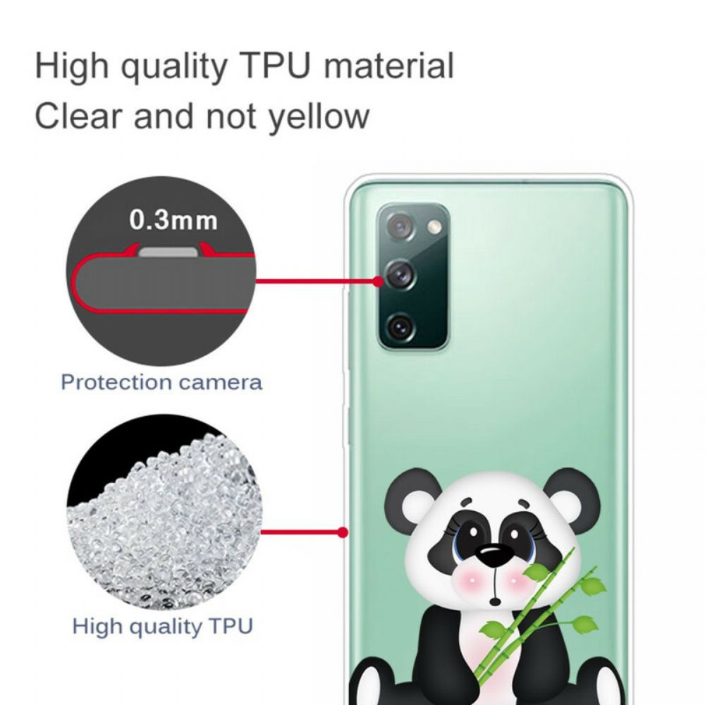 Handyhülle Für Samsung Galaxy S20 FE Transparenter Trauriger Panda