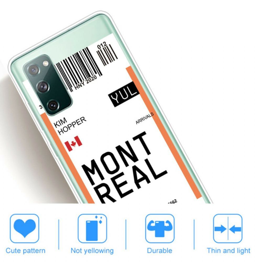 Hülle Für Samsung Galaxy S20 FE Bordkarte Nach Montreal