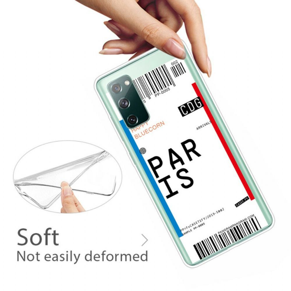Hülle Für Samsung Galaxy S20 FE Bordkarte Nach Paris
